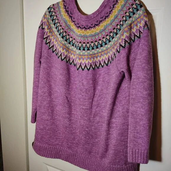 CJ Banks Fair Isle Sweater Argyle Nordic Print Pink Blue Lot of 2 Womens 2X Cozy - Picture 4 of 11